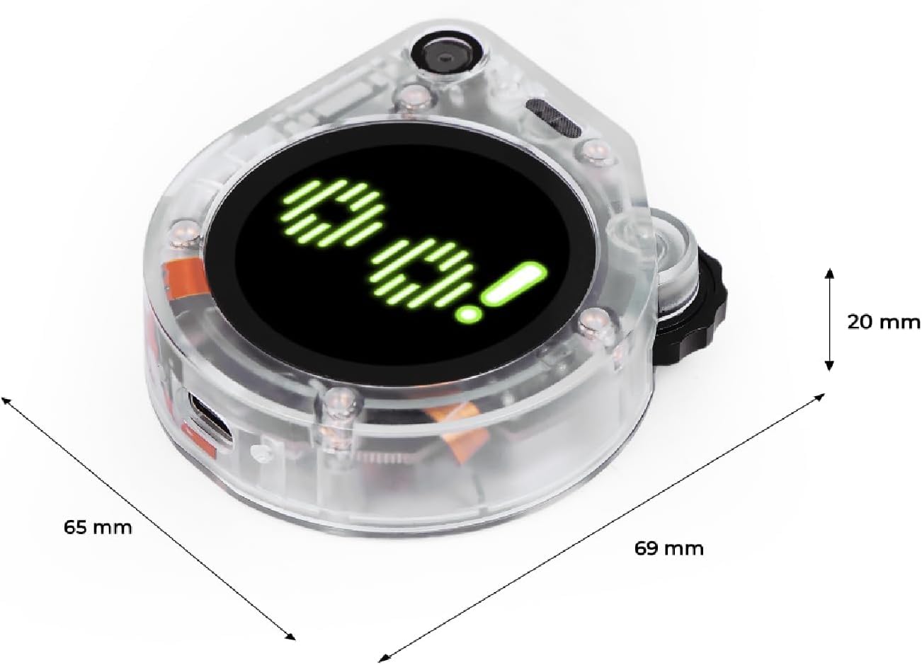 SenseCAP Watcher W1-A AI Agent with Clear Enclosure, ESP32S3 Processor, Microphone, Camera, Speaker, Voice Control