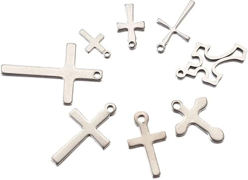Miniatura 5 de Colgantes de cruz para hacer joyas, Metal Acero inoxidable, Acero inoxidable