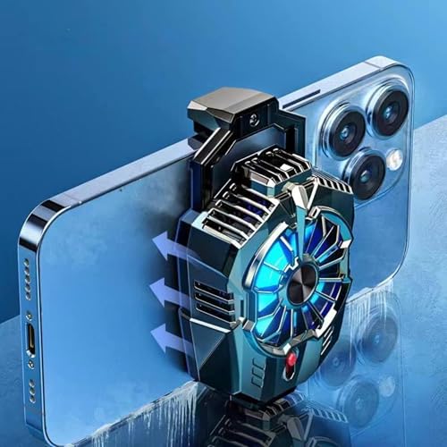 Image of USB Fan Mobile Gaming RGB Phone Cooler Fan, Ergonomic Grip, Triggers & Joysticks, Dual-Speed Radiator for iPhone Android 4.5 to 7 Inch Smartphones