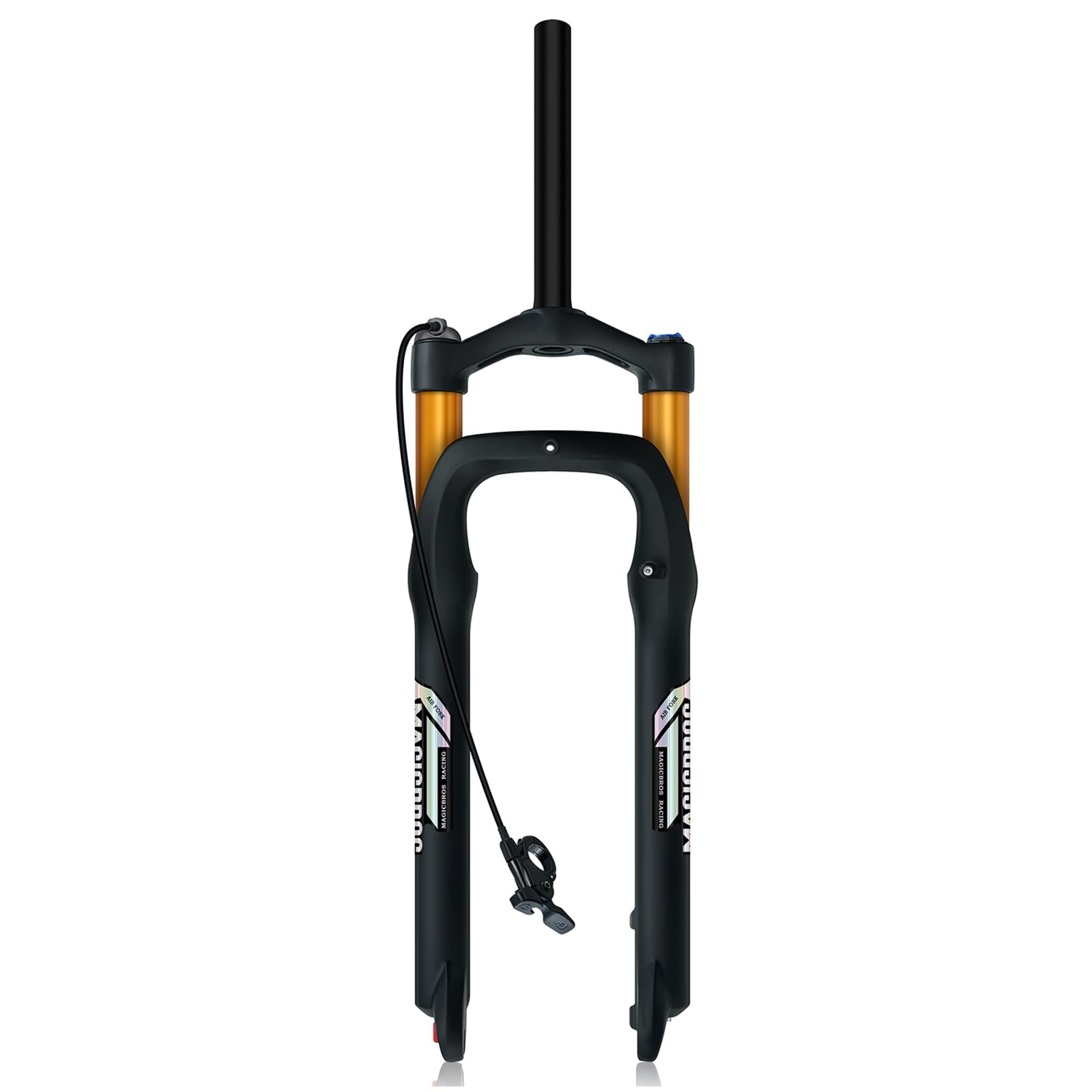 WIQUYBML 20/26 * 4.0 Inch Fat Tire Fork Air Suspension 120mm Travel Straight Tube Snow Front QR Manual/Remote Lockout Rebound Adjust