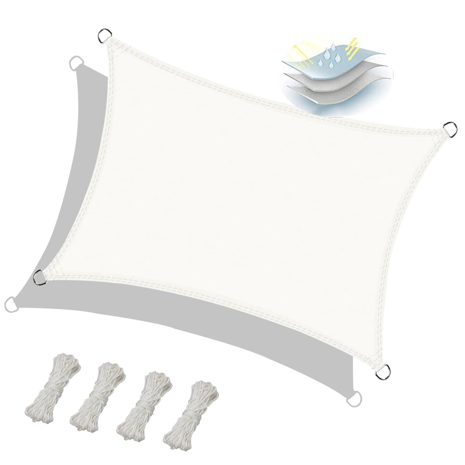 Filet d'ombrage protection solaire 100% polyester blanc durable