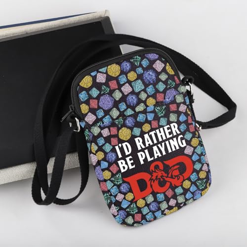 WCGXKO RPG Game Gift I'd Rather Be Playing D&D Crossbody Bag D&D Gamer Gift for Gaming Lover3
