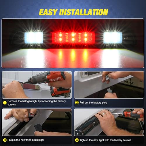 Image of Nilight Third Brake Light for Ford F150 1994-1996, F250 F350 1992-1997
