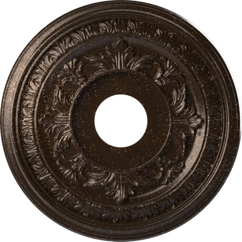 Image of Ekena Millwork CMP16BAAMB Baltimore Thermoformed PVC Ceiling Medallion (Fits Canopies up to 6 1 /2 inch), 16 inchOD x 3 1 /2 inchID x 1 inchP, Textured Metallic Mystic Brown