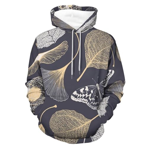 Sweatshirt pull pour homme femme style sweat à capuche imprimé feuilles S