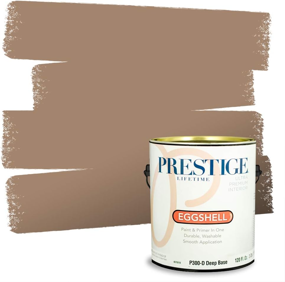PRESTIGE Interior Paint and Primer in One, Chocolate Chip, Semi-Gloss, 1 Gallon
