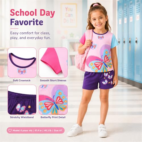 Image of VIKITA girls summer clothes toddler tshirts & shorts clothing sets cute birthday gifts for little kids