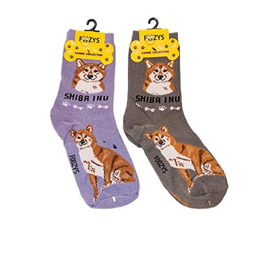 Foozys Unisex Crew Socks | Canine/Dog Collection | Shiba Inu