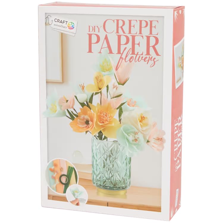 Genérico AllYN Set Manualidades, Flores Papel Crepe,Manualidades, Crea tu estilo de flores, Flores artesanales, Hecho a mano, Creatividad, Flores, Regalos, Cumpleaños