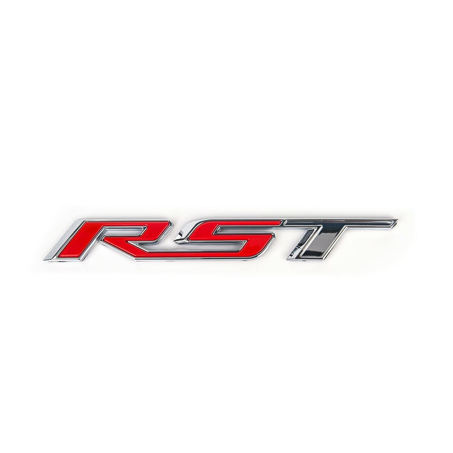 Generic 1Pc Tailgate Emblem Compatible with RST Letter Badge Inserts Sticker 2019 2020 2021 Replacement for Silverado 1500 Tahoe Yukon SUV 4x4 - Chrome Red