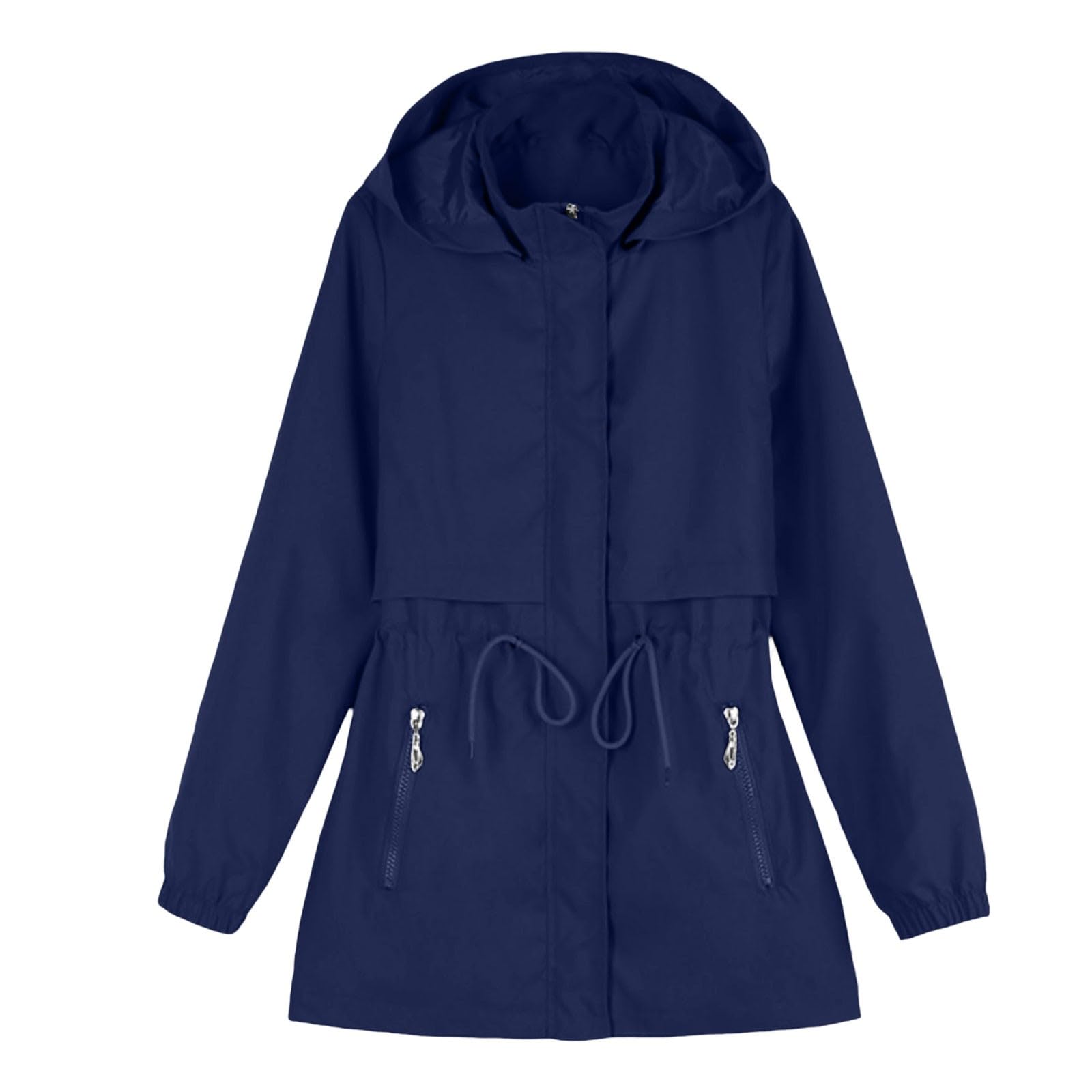 Chubasquero impermeable para mujer, ligero, elegante, con capucha