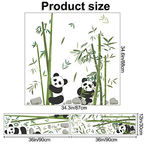 Vinilos Decorativos Panda Bamboo 2 hojas 30x90 cm miniatura 2