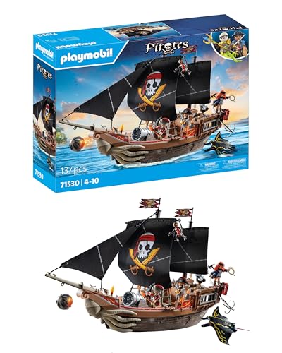 PLAYMOBIL Pirates 71530 Gran Barco Pirata, emocionante Batalla