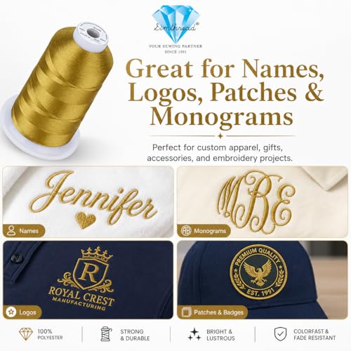 Image of Simthread 5000M 40WT Polyester Embroidery Thread, S033 | 5000M 40WT polyester thread feeds smoothly for machine embroidery, monograms, logos, patches and quilting.