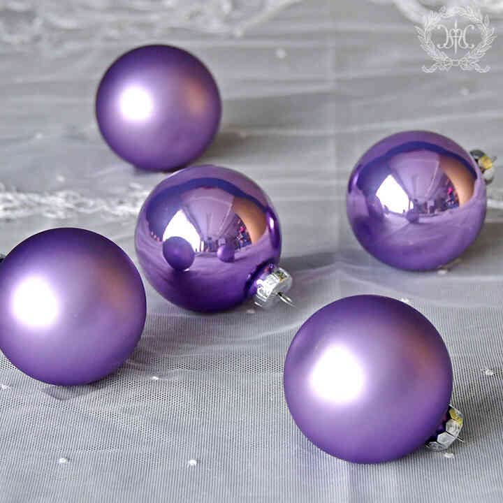 Amazon.co.jp: ガラスボール/ヘザーパープルMIX 7cm8コ入り Kaemingk