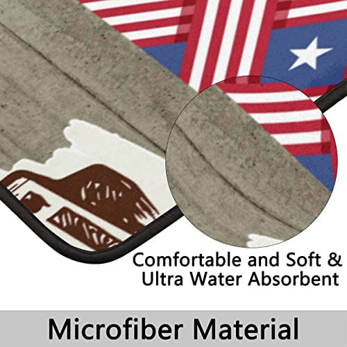 Amerikanische Flagge LKW Badematten Sets 2 Stück Badteppich und U-förmiger WC-Teppich rutschfest saugfähig… – Bild 4