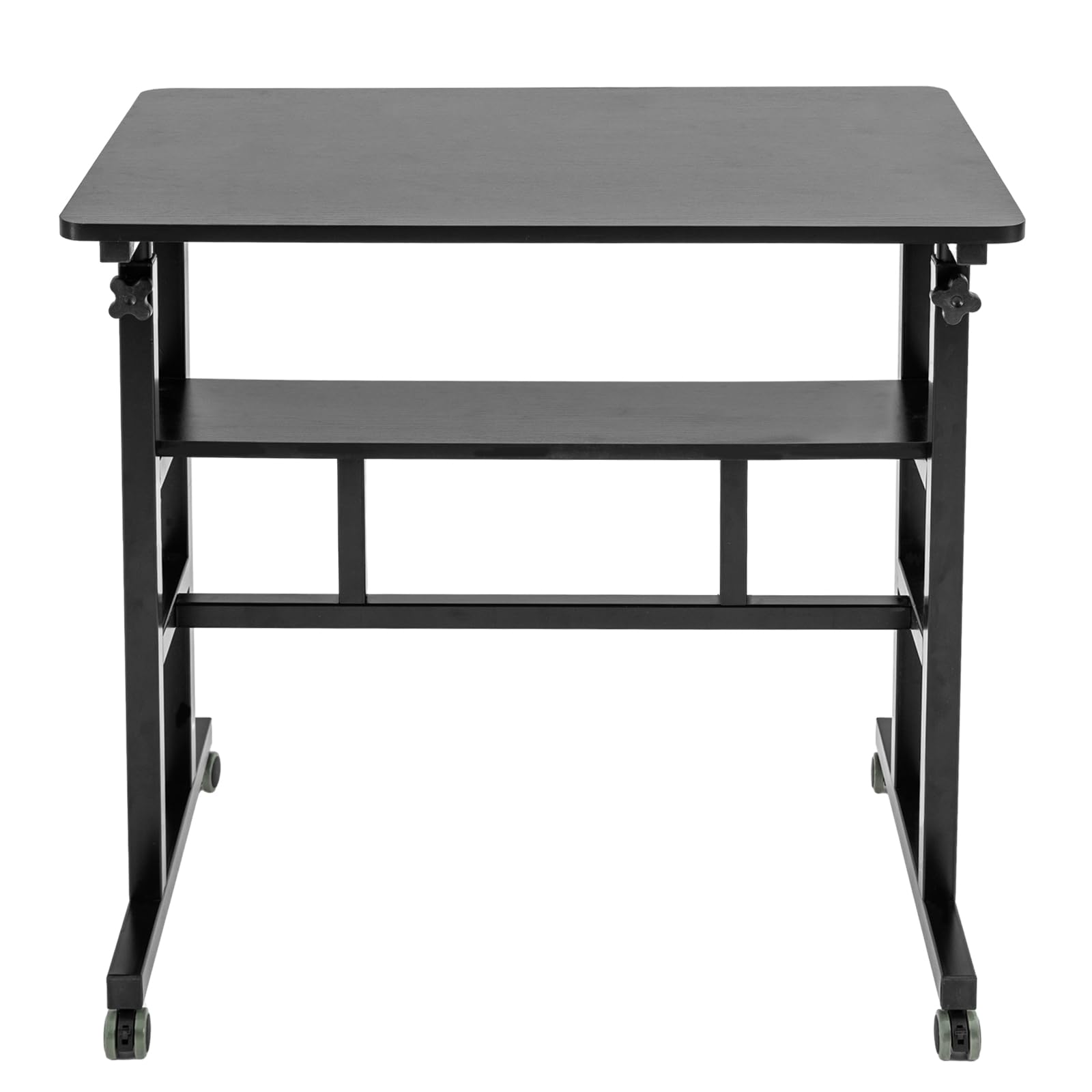 DYNAMI Mobile Standing Desk with Storage Shelf Height Adjustable Computer Workstation Stand Up Work Station Sit or Stand — view 7