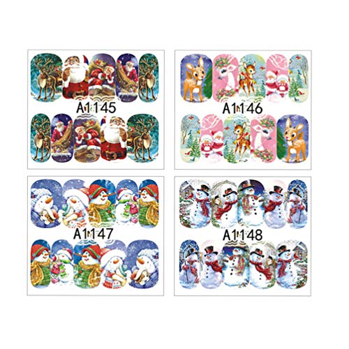 Lurrose 3 set di adesivi per unghie di natale