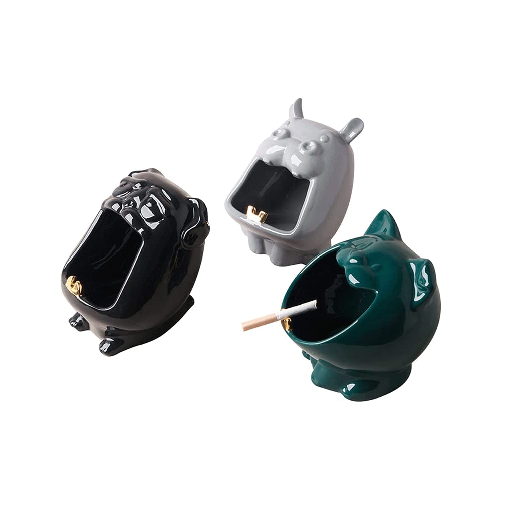 Posacenere senza fumo per sigarette Posacenere da interno per sigarette Posacenere da esterno in ceramica da esterno Set posacenere da 3 pezzi per la casa