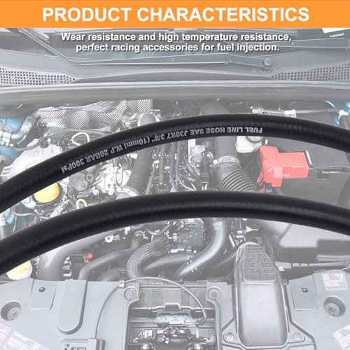 Image of 1 /2 Inch ID Fuel Line Hose - 10FT Marine Grade Fuel Line with 4PCS Hose Clamps,300PSI High-Pressure Fuel Line for Automotive Fuel Systems Engines (1 /2 inch ID)