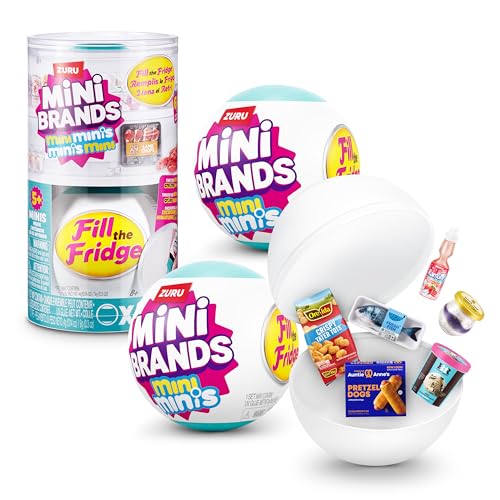 Mini Brands Fill The Fridge Mini Minis Series 1 by ZURU, Collectible Miniature Toy, (2 Capsules)