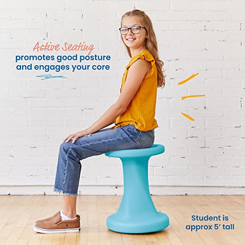 Image of ECR4Kids Twist Active Wobble Stool, 18in Seat Height, Classroom Furniture, Cyan