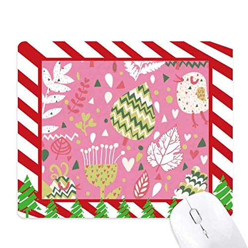 Tapis de souris fleurs colorées et canne de noël pour décoration de bureau