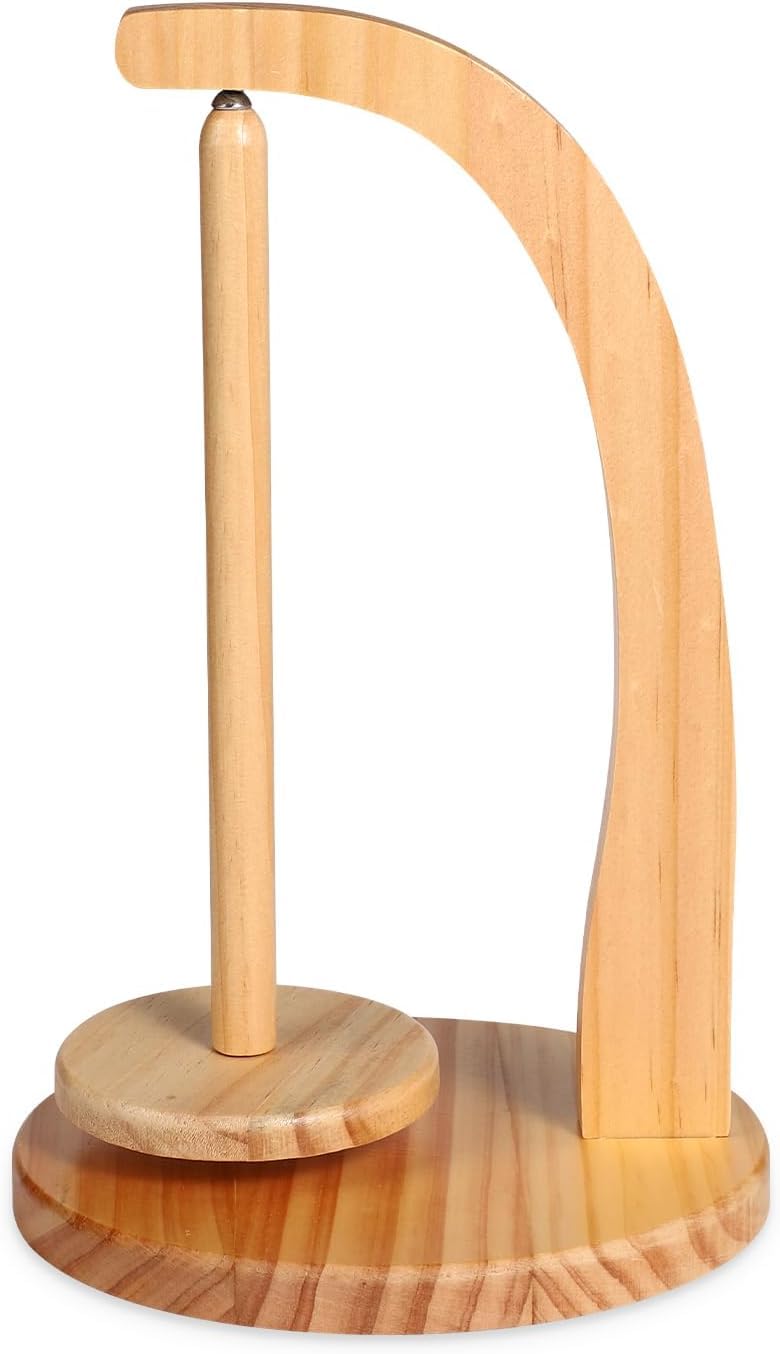 Dérouleur magnétique de laine en bois noble pour tricot et crochet
