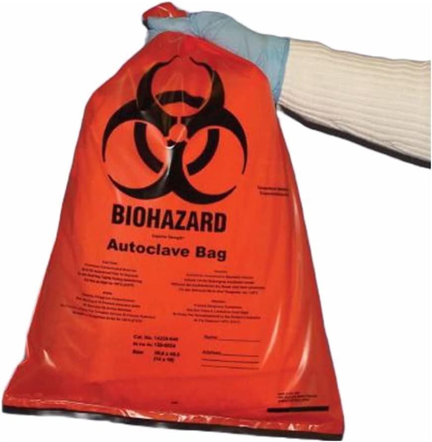 1112-1224 Autoclavable Biohazard Bags, Clear, 12 x 24" (30.5 x 61cm)