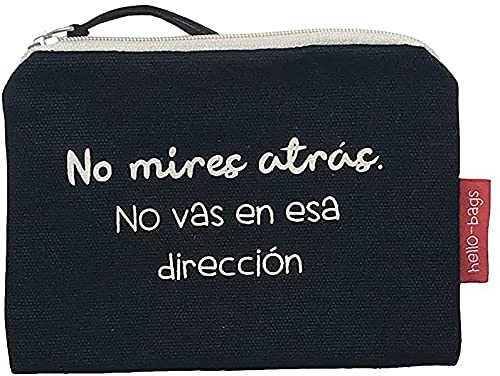 hello-bags. Bolso Monedero/Billetero/Tarjetero. Exterior: Algodón 100%. Con cremallera y forro interior. Incluye bonito sobre kraft de regalo. Modelo: NOMIRES. Color: Crudo/Negro. 14 * 10 cm.