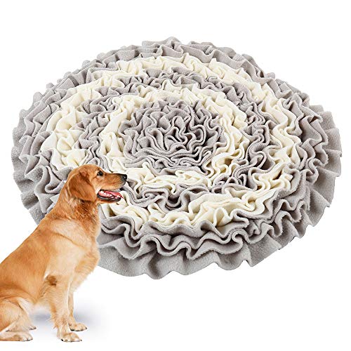 ペット嗅覚訓練マット 餌マ 円形 餌隠し 噛むおもちゃ 知育玩具 運動不足 ストレス解消 餌入れおもちゃ 遊んで食べで 訓練 臭覚 ノーズワーク ペ用品 分離不安対策 犬嗅覚活用 給餌飼育 毛布【犬/猫/ねこ】 (タイプA)