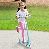 Kids Scooter with LED Wheels | Balance Training Scooter for 3-5 Years Old | Foldable Design & Adjustable Handlebar (23-27in) | ASTM/CPSC Certified Toddler Ride-On Toy for Boys Girls, Blue