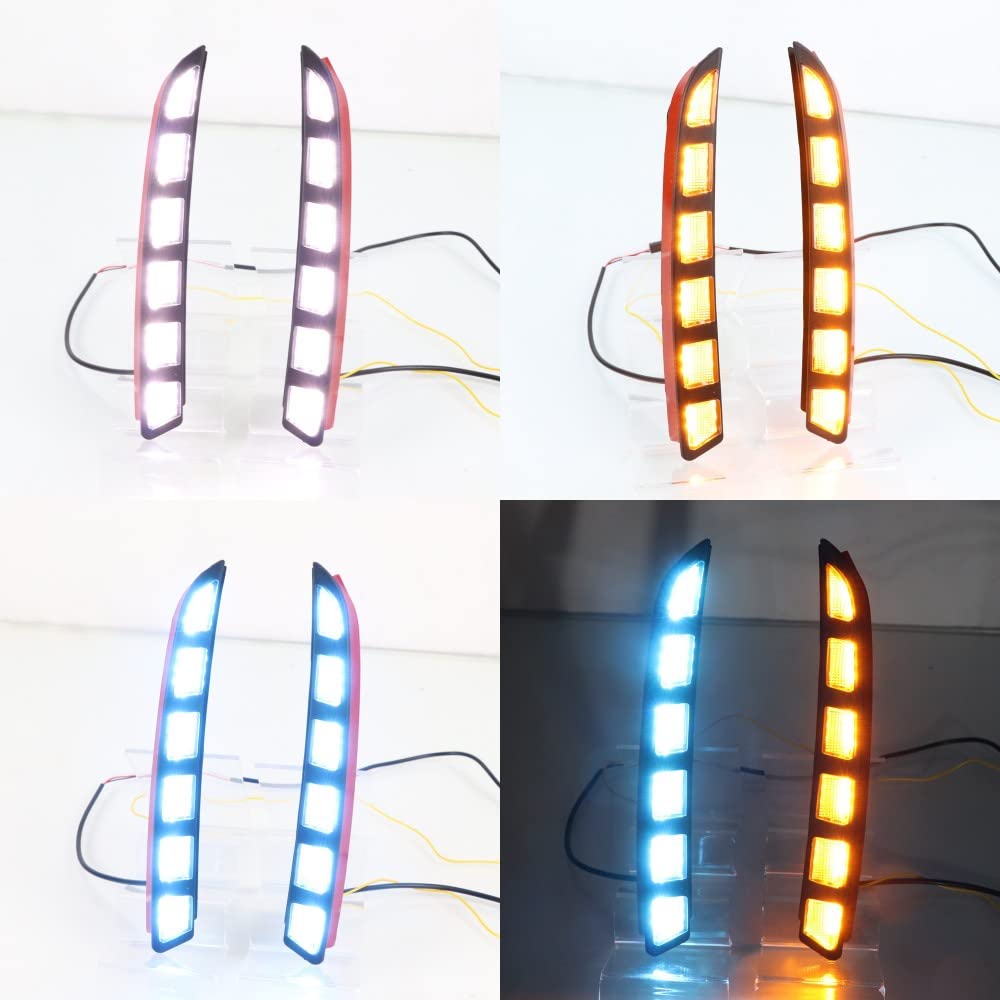 Luce di marcia diurna a LED per Tucson 2021 2022, paraurti anteriore 6000K DRL + Streamer indicatori di direzione gialli + Ice Blue Night DRL