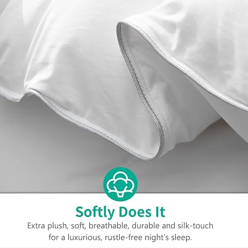 Vista 33 de APSMILE Edredones de fibras de plumas de plumón tamaño Queen, colección de hotel para todas las estaciones, extra suave y esponjoso, edredón Blanco
