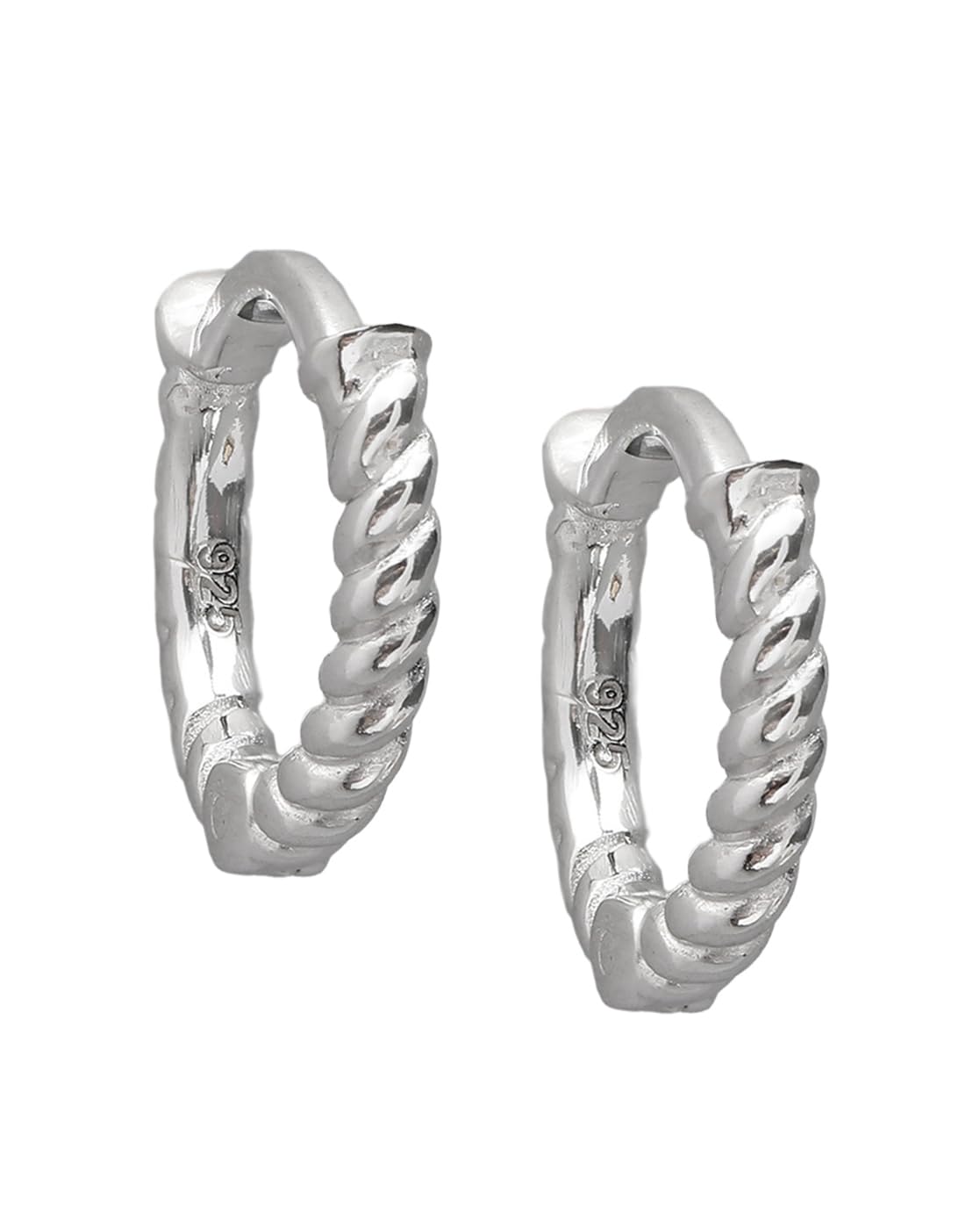 vanbelle 925 Sterling Silver Rhodium Plated Mini Circular Hoop Earring-picture-11