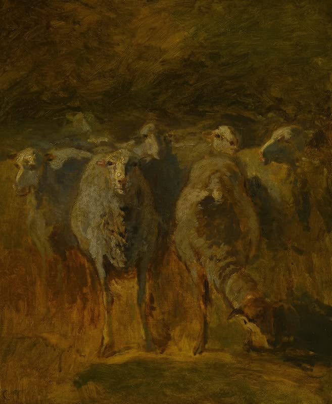 Tableau Troyon étude sur le mouton idée cadeau idéale pour passionné d'art classique