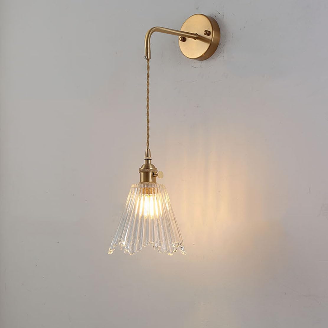Huayusedf B Retro Wall Sconce With Glass Lampshade Living Room Rass Lights Edroom Nordic Lamp Lighting Fixtures (O)(B)