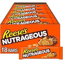 REESES NUTRAGEOUS Chocolate, Peanut Butter, Caramel and Peanut Candy Bars, 1.66 oz 18 Count