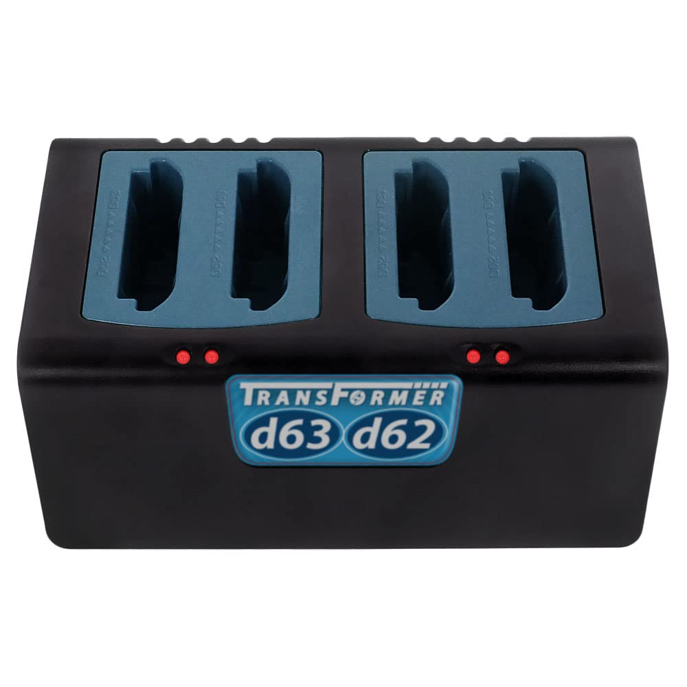 Transformer 4-Bay Battery Charger for Ascom d63 and i63 Batteries. Also fit d62/i62 Models! Power Supply Included