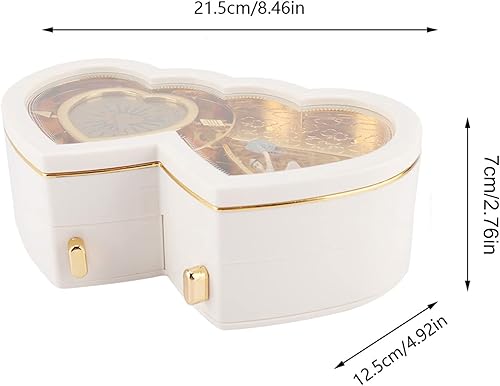 Miniatura 2 de Caja de música de bailarina caja de joyería musical caja de joyería musical de bailarina de doble corazón caja de regalo de música con bola