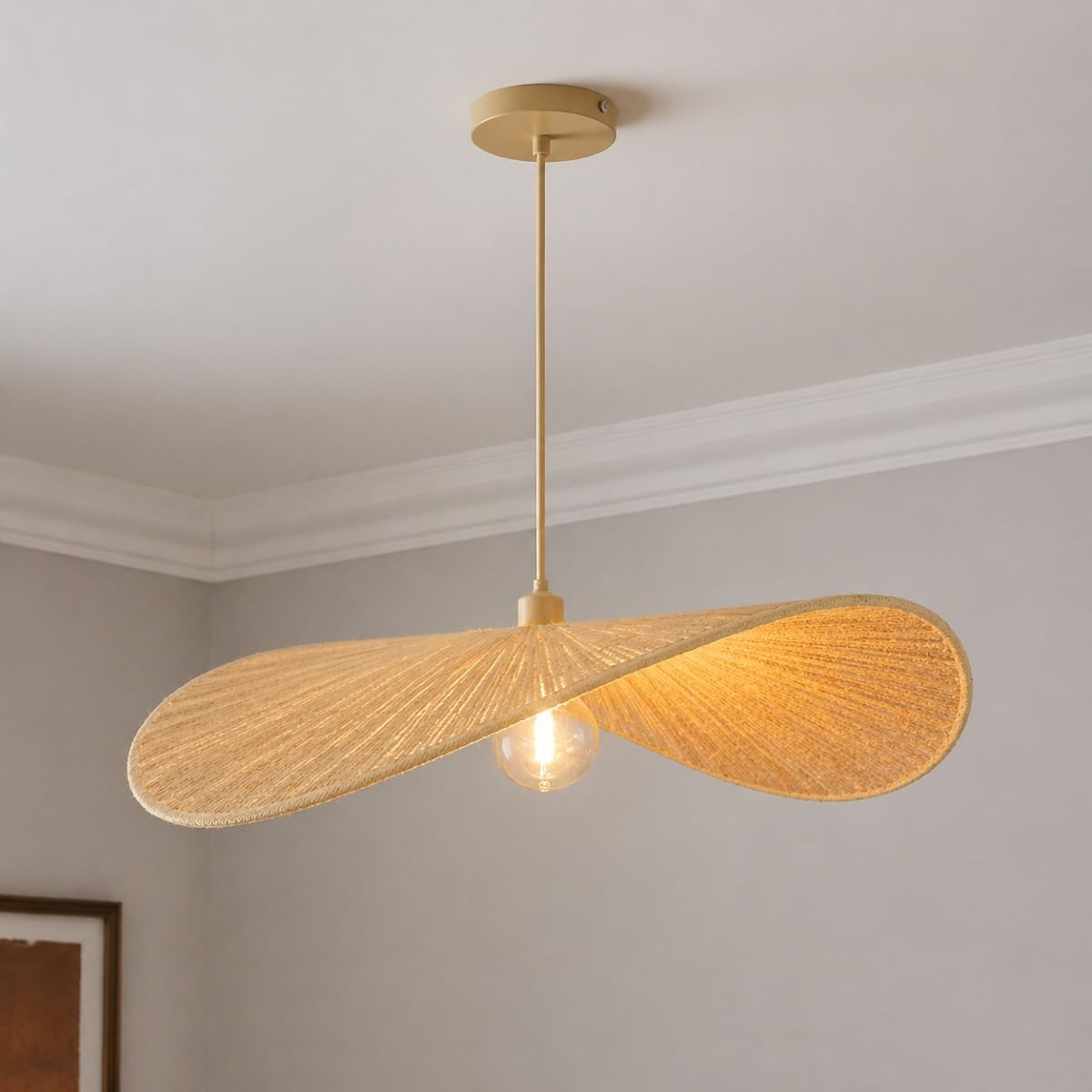 Cgc Lighting Paloma Large 50Cm Indoor Ceiling Lamp Shade Large 50Cm Natural String Woven Easy Fit Non Electrical (Paloma Large 50Cm)