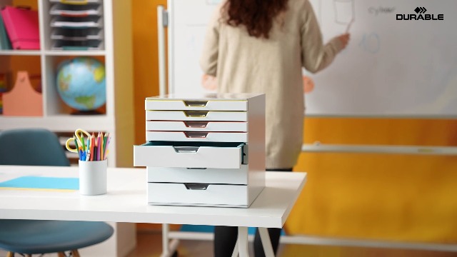 Amazon.com : Durable VARICOLOR 10 Drawer Unit - White Desktop