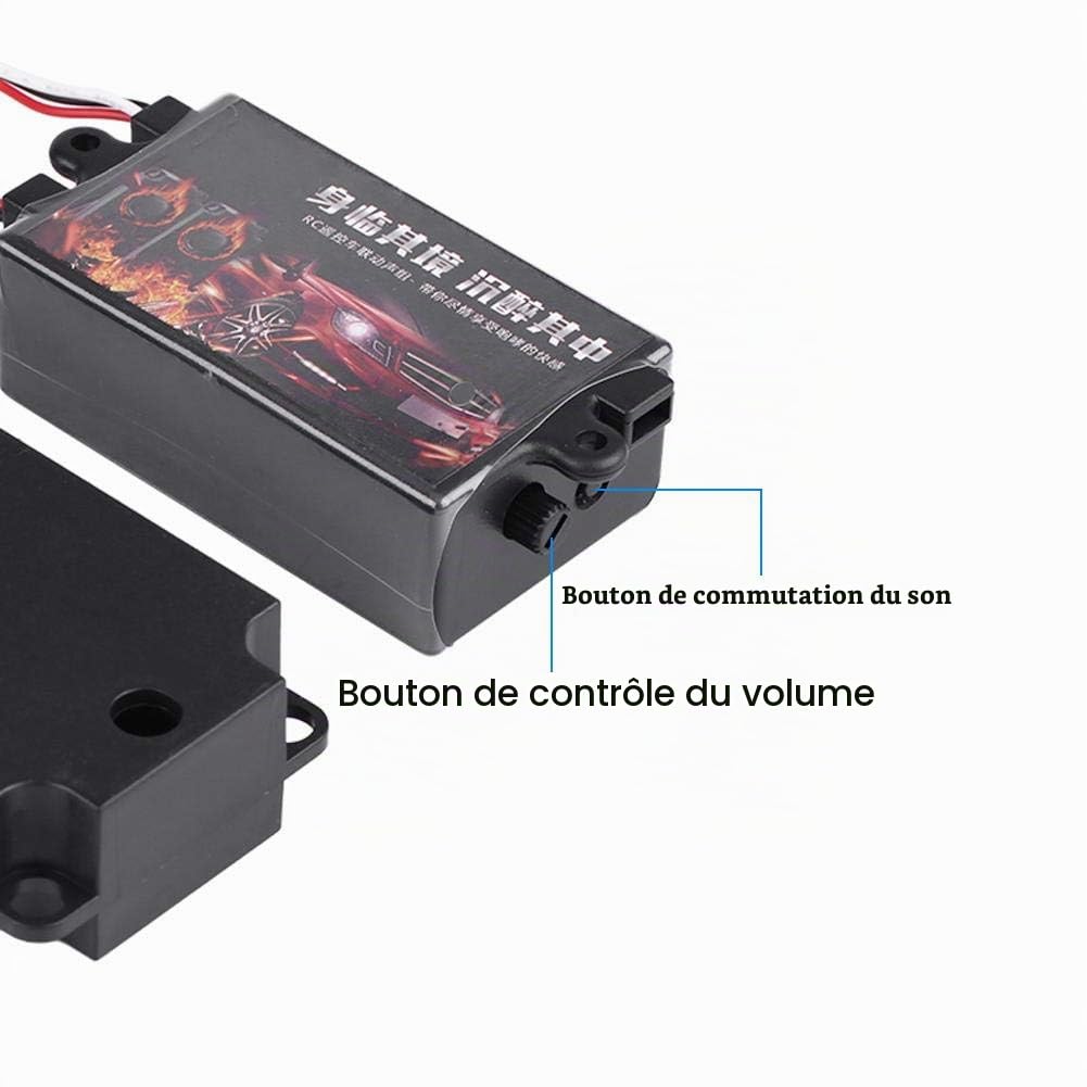 Simulateur sonore de Moteur de Voiture RC, RC Simulateur de Module Sonore de Moteur de Voiture, Module simulé avec Haut-Parleur tringlerie simulateur pour Voitures à la dérive de Course RC 1/10