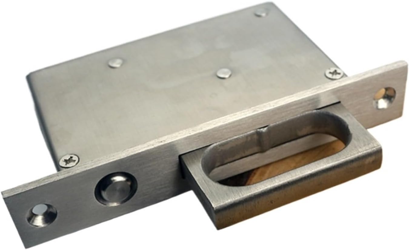 Precision cast Stainless Steel 304 Side-Mounted Concealed Handle Pocket Door Sliding Door Concealed Bathroom Sliding Door Handle Lock Set