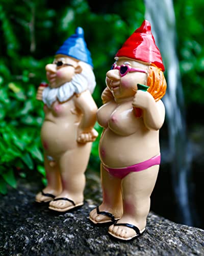 Bbdis 2 Pcs Naked Gnomes Statues, 4.7 Inch Naughty Garden Gnome Funny Statue For Home Indoor Or Outdoor Lawn Gnome Decorations Housewarming Garden Gift (Man And Woman) #TOP3
