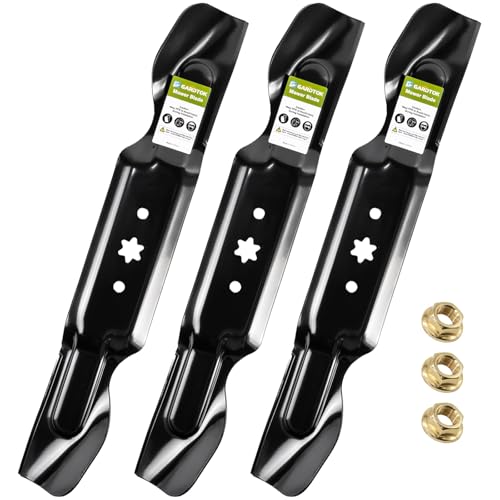 GardTok 3 Pack 490-110-C187 High Lift Mower Blades with 3 Bolts for Cub Cadet ZT2 ZT3 Ultima 60 Inch Deck Replaces 742P05620 742-05620 490-110-C188 Compatible with Troy-Bilt MTD Mowers