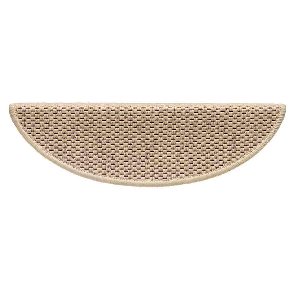 vidaXL Alfombrilla Autoadhesiva de Escalera 15 uds, Alfombrilla con Aspecto de Sisal, Protector Antideslizante de Peldaño, Tela Arena 56x17x3 cm
