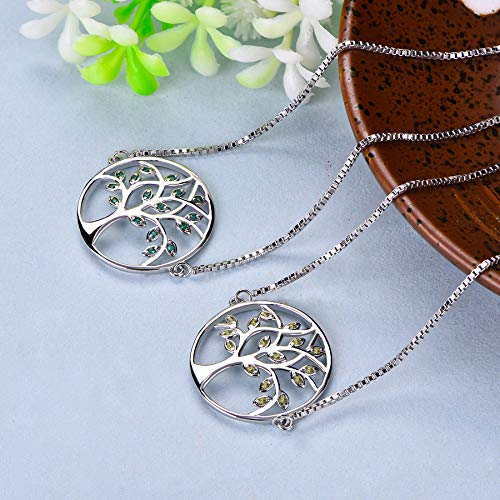 Yl Tree Bracelet 925 Sterling Silver Tree Of Life Link Bracelet Created Peridot Jewelry Adjustable #TOP4