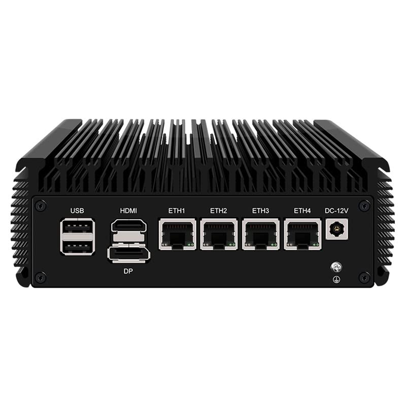 Upgrade Firewall Micro Appliance, 4 Port i225 2.5G LAN Fanless Mini PC Celeron N5105, Barebone Gigab
