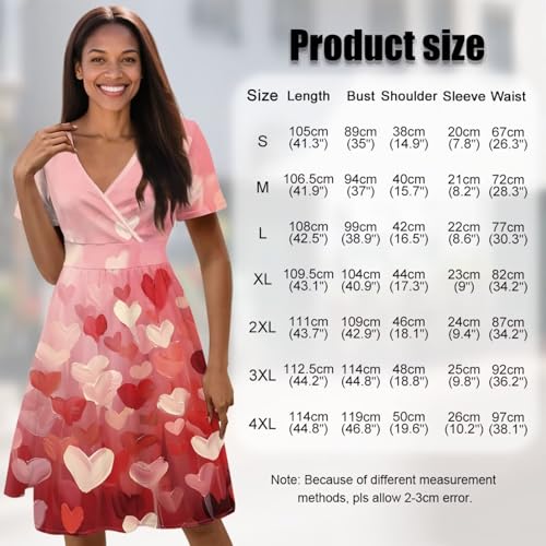 Image of Women's Summer Formal Dresses Short Sleeve Wrap V Neck Dresses Bridesmaid Wedding Guest Dress with Pockets